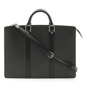 LOUIS VUITTON Taiga Porte-Document Rosan Shoulder Bag, Ardoise, Black, M30052