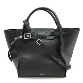 CELINE Big Bag, Small Handbag, Shoulder Leather, Black, 183313
