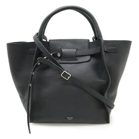 CELINE Big Bag, Small Handbag, Shoulder Leather, Black, 183313