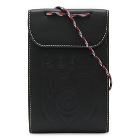 LOEWE Anagram Eye Loewe Nature ELN Neck Pocket Shoulder Bag/Shoulder Pouch/Pochette in Black Leather