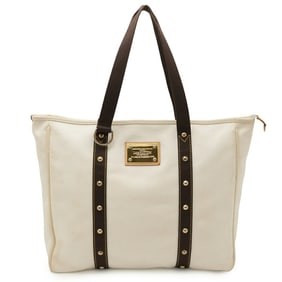 LOUIS VUITTON Antigua Cabas GM Tote Bag/Shoulder Bag, Studded Canvas, Beige/Brown, M40033