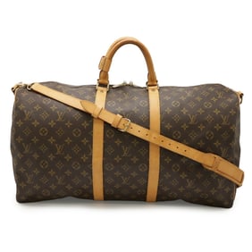 LOUIS VUITTON Monogram Keepall Bandouliere 55 Boston Bag, Travel Shoulder Bag M41414
