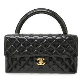 CHANEL Matelasse Handbag, Black Patent Leather, A04193 (Parents Only)
