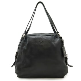PRADA Prada Belt Tote Bag Shoulder Deerskin Leather NERO Black
