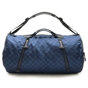 LOUIS VUITTON Damier Challenge Mistral Boston Bag/Shoulder Bag with LV Cup Nylon Oxygen Navy N41192