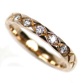 CHANEL 18K Pink Gold Coco Crush 5-Piece Diamond Ring J11653, Size 7, 47mm, 2.6g, Women's