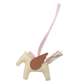 Hermès Rodeo Pegasus PM Bag Charm in Cream Mauve Pale Gold with Amuse-Miro U Stamp (2022) 0066