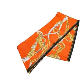 Hermes Hermès Maxi Twilly BRIDES de GALA par Scarf, Orange Multicolor Silk, Women's