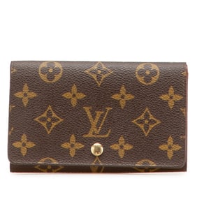 Louis Vuitton Monogram Porte-Monnaie Bi-fold Wallet M61730 Brown PVC Leather Women's LOUIS VUITTON