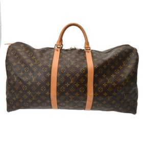 LOUIS VUITTON Monogram Keepall 60 Brown M41422 Unisex Canvas Boston Bag