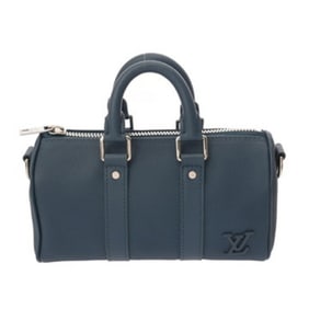LOUIS VUITTON Aerogram Keepall XS Blue M81003 Men's Leather Handbag