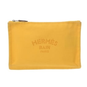 HERMES Yachting PM Yellow Unisex Canvas Pouch