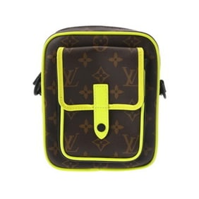 LOUIS VUITTON Monogram Macassar Christopher Wearable Wallet, Neon Yellow, M80793, Men's Canvas