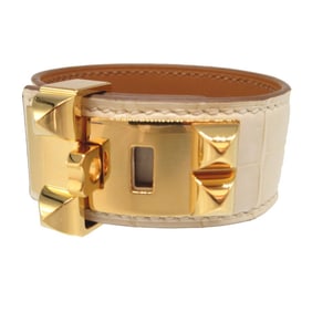 Like new Hermès Collier de Chien 24 Alligator Matte Z Stamp (2021) Nata Bracelet 1299 HERMES