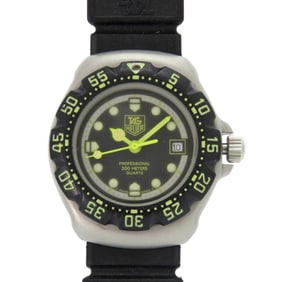 TAG Heuer Formula 1 376.508 Stainless Steel Rubber Black Dial Quartz Watch 1046 HEUER