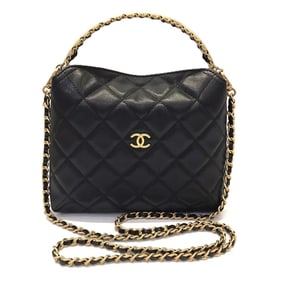 Chanel Chain Clutch Shoulder Bag in Caviar Leather, Black, 2025AW AP4800 CHANEL