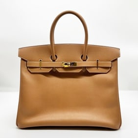 Hermes Hermès Birkin 35 Bag, D Stamp, Couchvel, Natural Brown, Women's