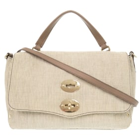 ZANELLATO Postina Canvas Beige 2-Way Handbag/Shoulder Bag 1000