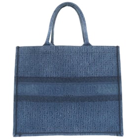 Christian Dior Oblique Book Tote Large M1286ZWAL Denim Blue Bag 0150