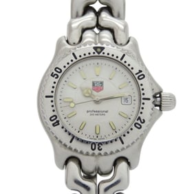 TAG Heuer WG1312-2 Cell Date Stainless Steel Watch, White Dial, Silver Quartz Movement, 1048 HEUER