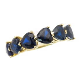Tiffany & Co. Sapphire Heart 750YG Ring #53, 18KYG Yellow Gold Blue, 0118, Women's