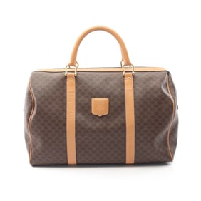 Celine Macadam Boston Bag, Coated Canvas and Leather, Women's, Brown