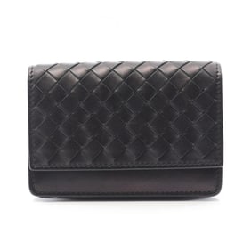 Bottega Veneta Intrecciato Leather Business Card Case/Card Case for Men and Women in Black