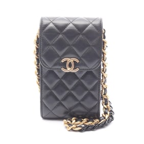 CHANEL Matelasse Shoulder Bag, Leather, Women's, Black