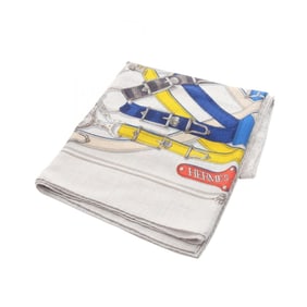 Hermes Hermès Carre Jean 140 CAVALCADOUR Scarf, Silk, Cashmere, Women's, Gray, Multicolor, H241698S