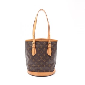 Louis Vuitton Bucket PM Handbag, Coated Canvas and Leather, Monogram, Women's, Brown, M42238