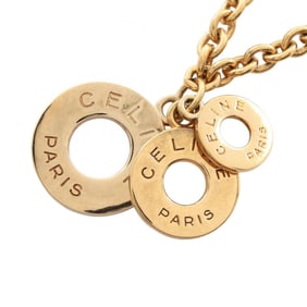 Celine Circle Logo Necklace, Gold Plated, Women's