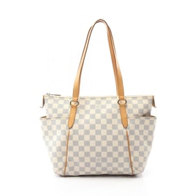 Louis Vuitton Totally PM Tote Bag, Coated Canvas and Leather, Damier Azur, Women's, White, N51261