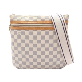 Louis Vuitton Pochette Bosphore Shoulder Bag, Coated Canvas and Leather with Damier Azur, Women's,