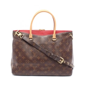 Louis Vuitton Pallas Handbag, Coated Canvas and Leather, Monogram, Women's, Brown Red, M41175