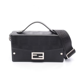 Fendi Zucca Shoulder Bag, Leather, Women's, Black, 7VA565AJF4F0GXN