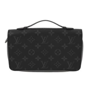 LOUIS VUITTON Monogram Eclipse Zippy XL Black/Gray M61698 Men's Canvas Long Wallet