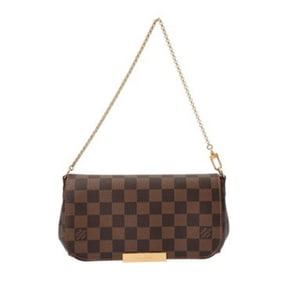 LOUIS VUITTON Damier Favorite PM Brown N41276 Women's Canvas Shoulder Bag