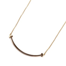 TIFFANY & Co. Tiffany 18KPG Pink Gold T Smile Small Necklace 60011678 2.8g 41/46cm Women's