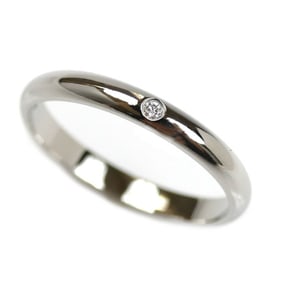 CARTIER Pt950 Platinum Wedding Ring with 1 Diamond, Size 14, 54, 3.2g, Women's, B4057754