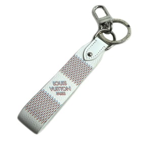 LOUIS VUITTON Damier Spray Dragonne Keychain, White, MP3339, Unisex