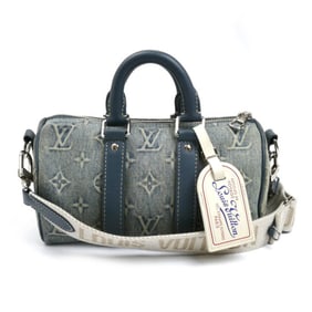 LOUIS VUITTON Louis Vuitton Keepall Bandouliere 25 2-Way Handbag in Monogram Denim, Blue, M22762,