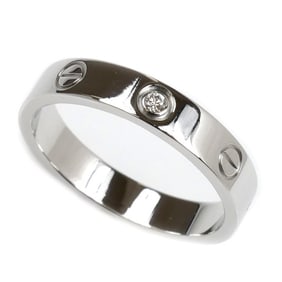 CARTIER Cartier 18K White Gold Mini Love 1P Diamond Ring B4050557 Size 16.5 57 5.2g Women's