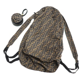 FENDI Zucca Packable Eco Bag Pouch Brown Black 7AR730 Women's