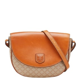 Celine Macadam Shoulder Bag in Beige and Brown Leather for Women