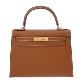 HERMES Kelly 28, 2-Way, Etoupe, Z Stamp, Women's Togo Handbag (circa 2021)