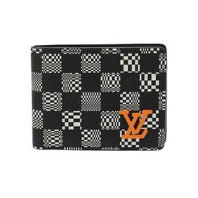 LOUIS VUITTON Damier Portefeuille Multiple Black M80171 Men's Distorted Bi-fold Wallet