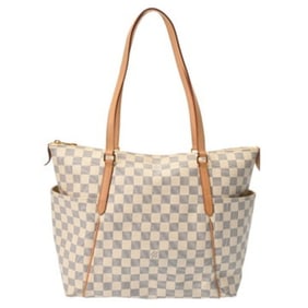 LOUIS VUITTON Damier Azur Totally MM White N41279 Women's Canvas Tote Bag