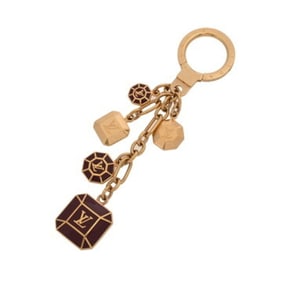 LOUIS VUITTON Porte-Cres Cabochon Bag Charm, Gold/Bordeaux, Women's Keychain