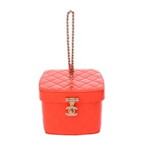 CHANEL Matelasse Vanity Bag, Orange, Women's Enamel Bag