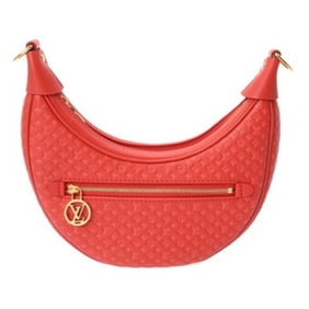 LOUIS VUITTON Louis Vuitton Loop Nanogram Red M22594 Women's Leather Shoulder Bag, Like New